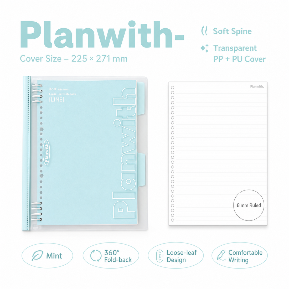 B5 Flexible Series 360° Fold Loose-Leaf Notebook