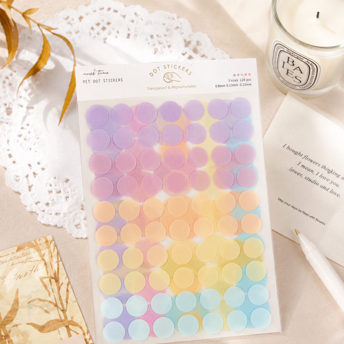MISSTIME PET Dot Stickers Set (120 Pcs)