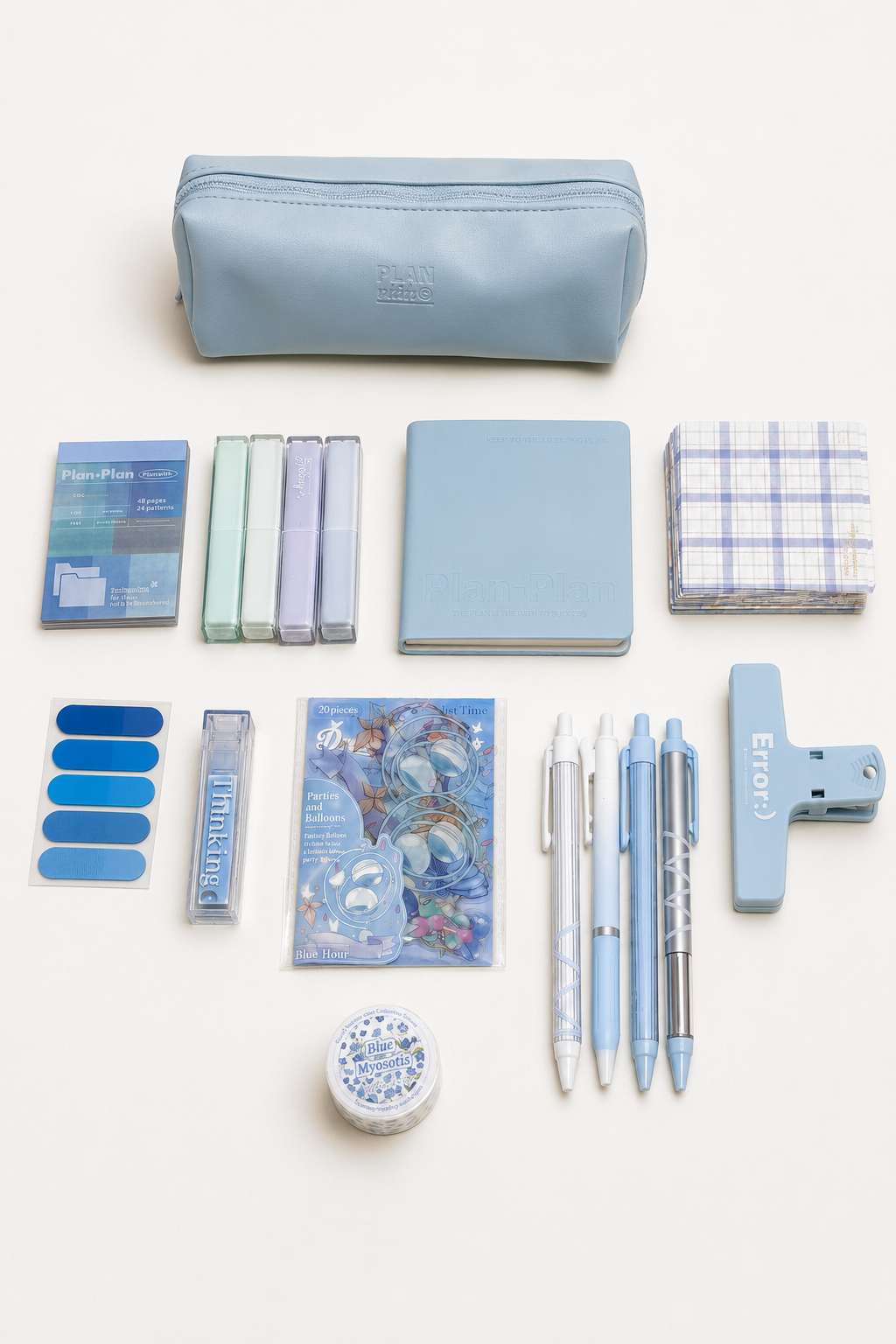 Aesthetic Blue Stationery Gift Set by Planwith - aesthetic stationery and journaling supplies at Lumiyear
