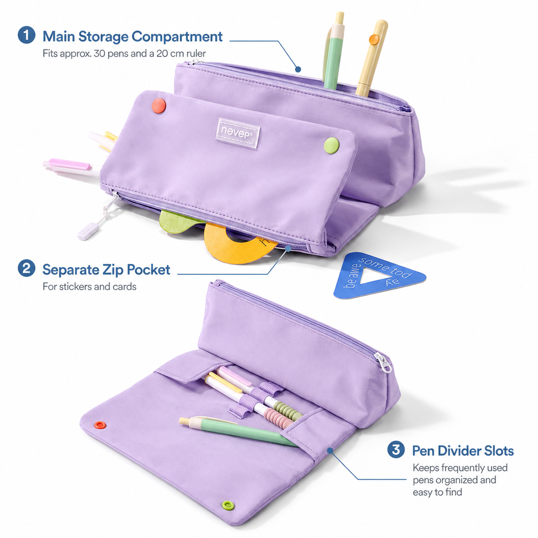 Roll Pencil Case Multi-Layer Washable Pen Pouch