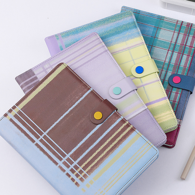 "Plaid Series" B5 Snap-Closure PU Leather Notebook