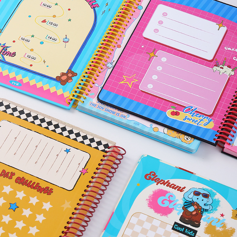 A4 Spiral Notebook with Elastic Band by inrik - aesthetic stationery and journaling supplies at Lumiyear