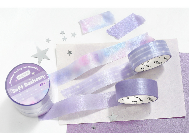 Soft Candy Diary Pearlescent Washi Tape Set (3 Rolls)