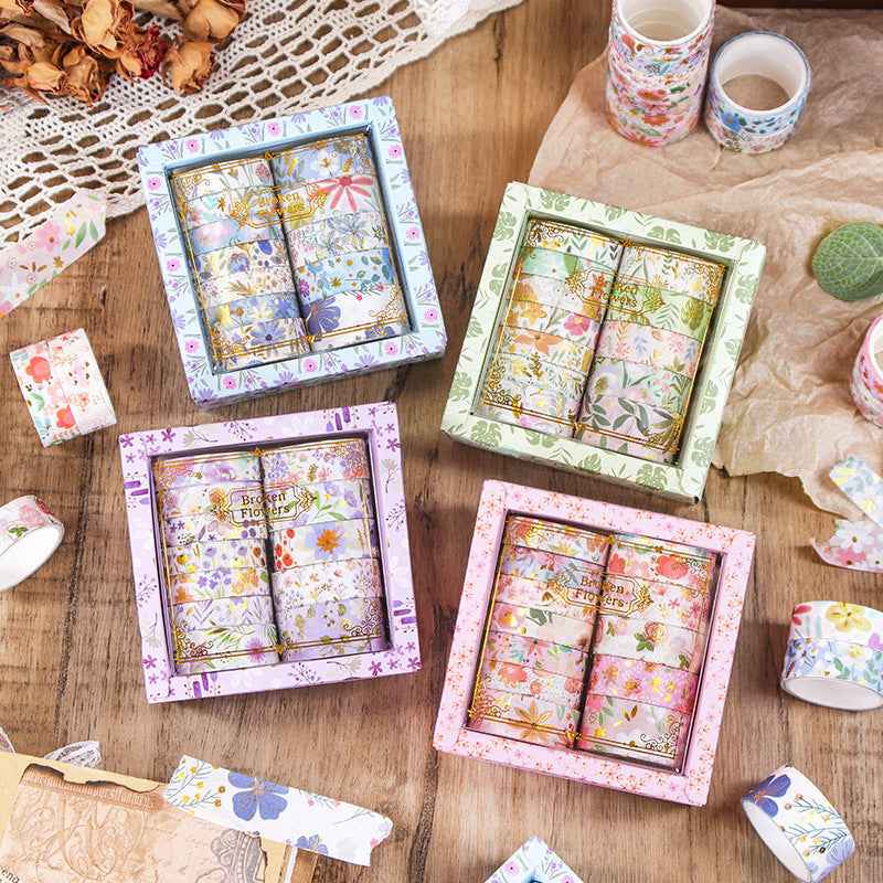 Broken Flowers Collection | Premium Gold-Foiled Washi Tape Gift Set