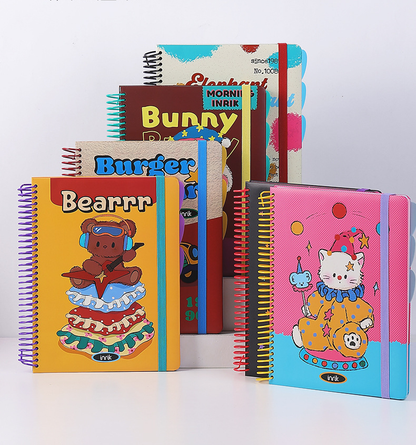 A4 Spiral Notebook with Elastic Band