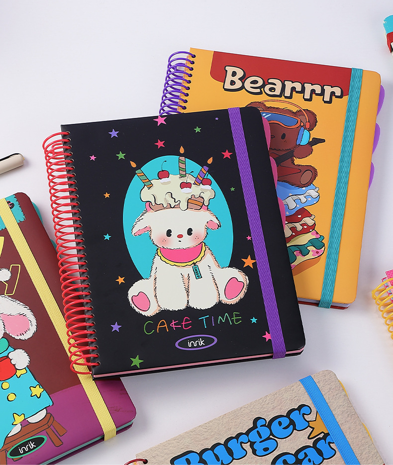 A4 Spiral Notebook with Elastic Band by inrik - aesthetic stationery and journaling supplies at Lumiyear