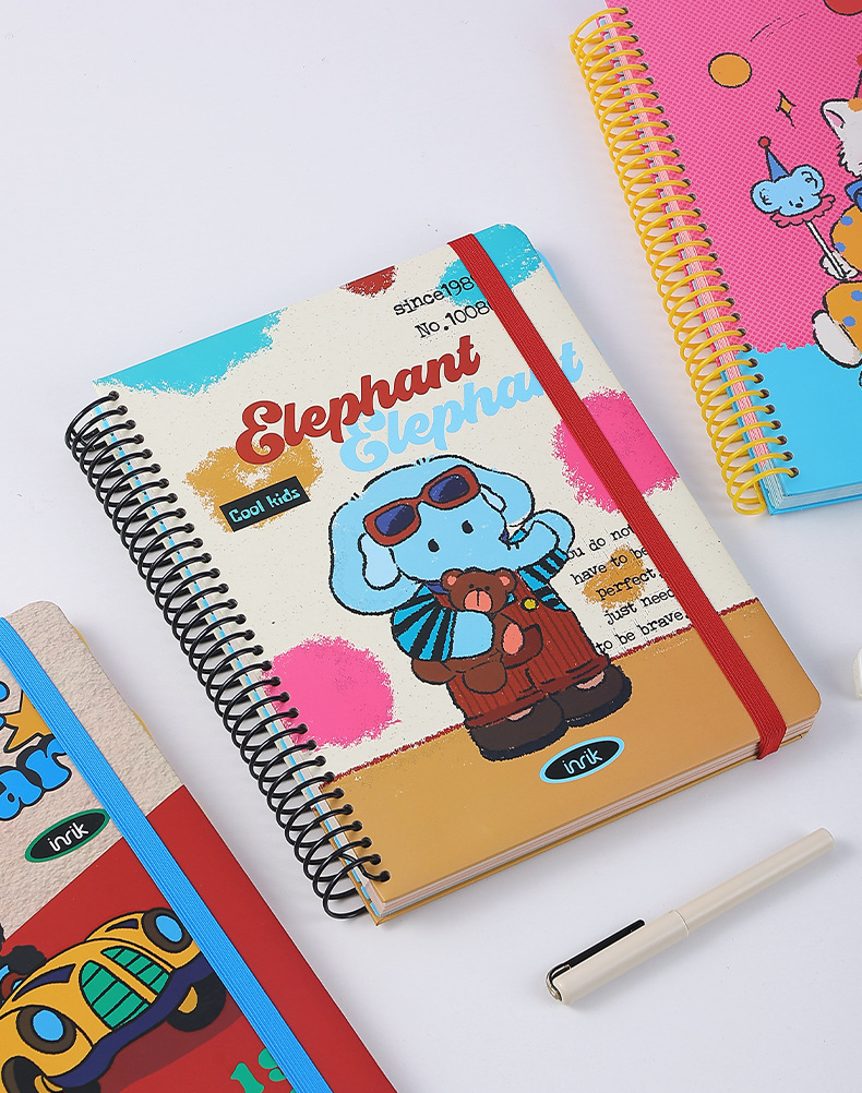 A4 Spiral Notebook with Elastic Band by inrik - aesthetic stationery and journaling supplies at Lumiyear