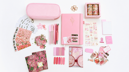 Pink Stationery Set - aesthetic stationery and journaling supplies at Lumiyear