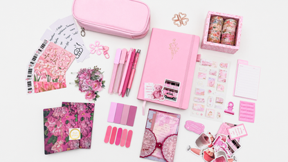 Pink Stationery Set - aesthetic stationery and journaling supplies at Lumiyear