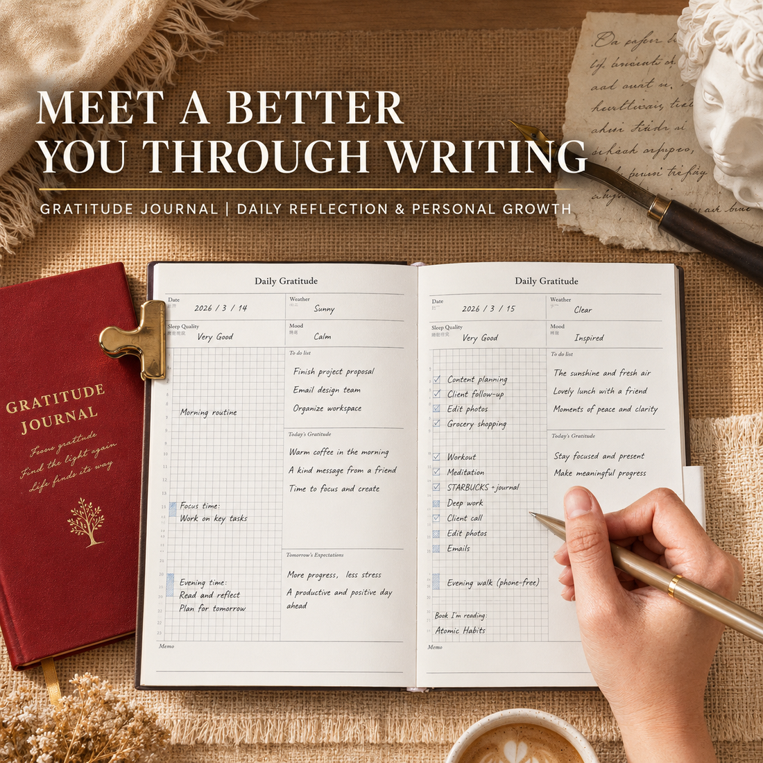 "Gratitude Journal" Inner Growth Handbook by chupin - aesthetic stationery and journaling supplies at Lumiyear