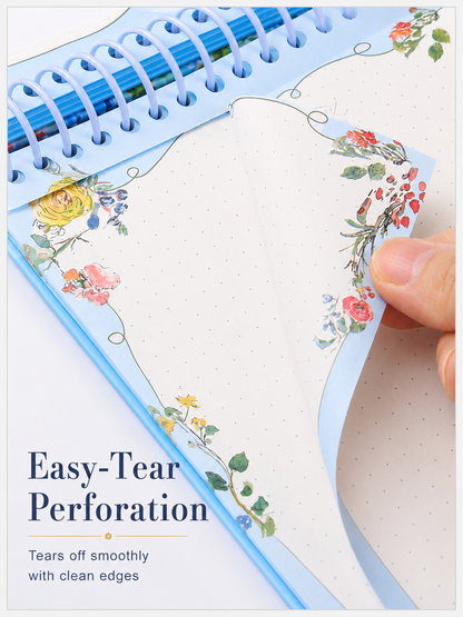 "Pastoral Florals" A5 Top-Flip Spiral Notebook