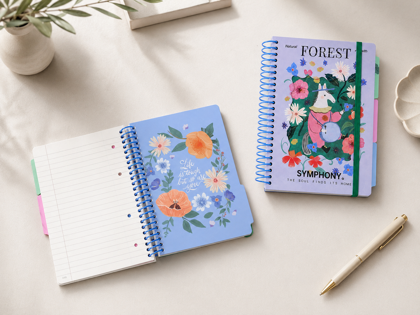 "Symphony of the Wild" A5 Large Spiral Notebook by inrik - aesthetic stationery and journaling supplies at Lumiyear