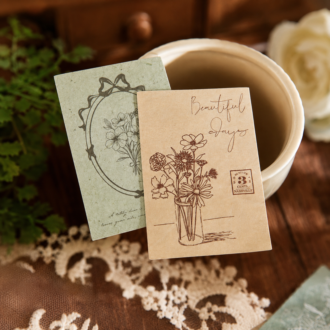 "Mark of Memories" Series Light Retro Sticker Pack by mr.paper - aesthetic stationery and journaling supplies at Lumiyear