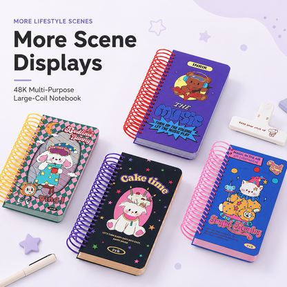 Illustrated 48K Spiral Notebook