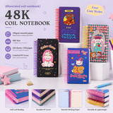Illustrated 48K Spiral Notebook