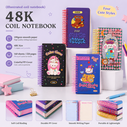 Illustrated 48K Spiral Notebook