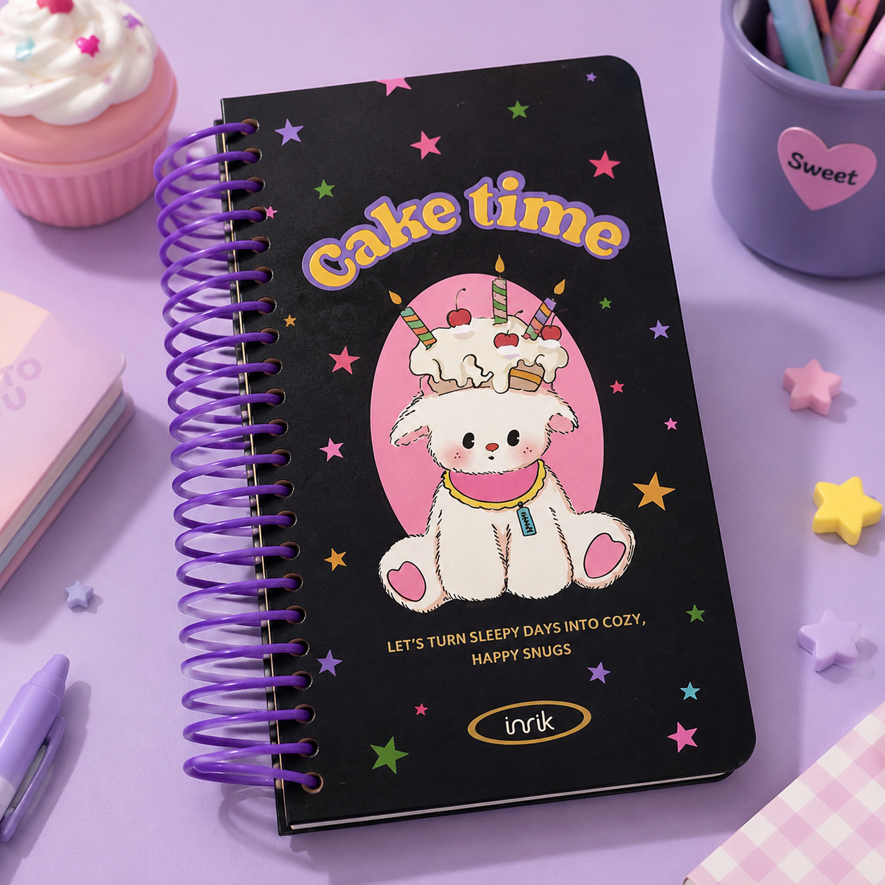 Illustrated 48K Spiral Notebook by inrik - aesthetic stationery and journaling supplies at Lumiyear