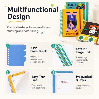 A4 Spiral Notebook with Elastic Band