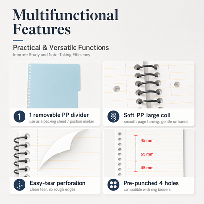 A5 Spiral Notebook with Perforated Pages