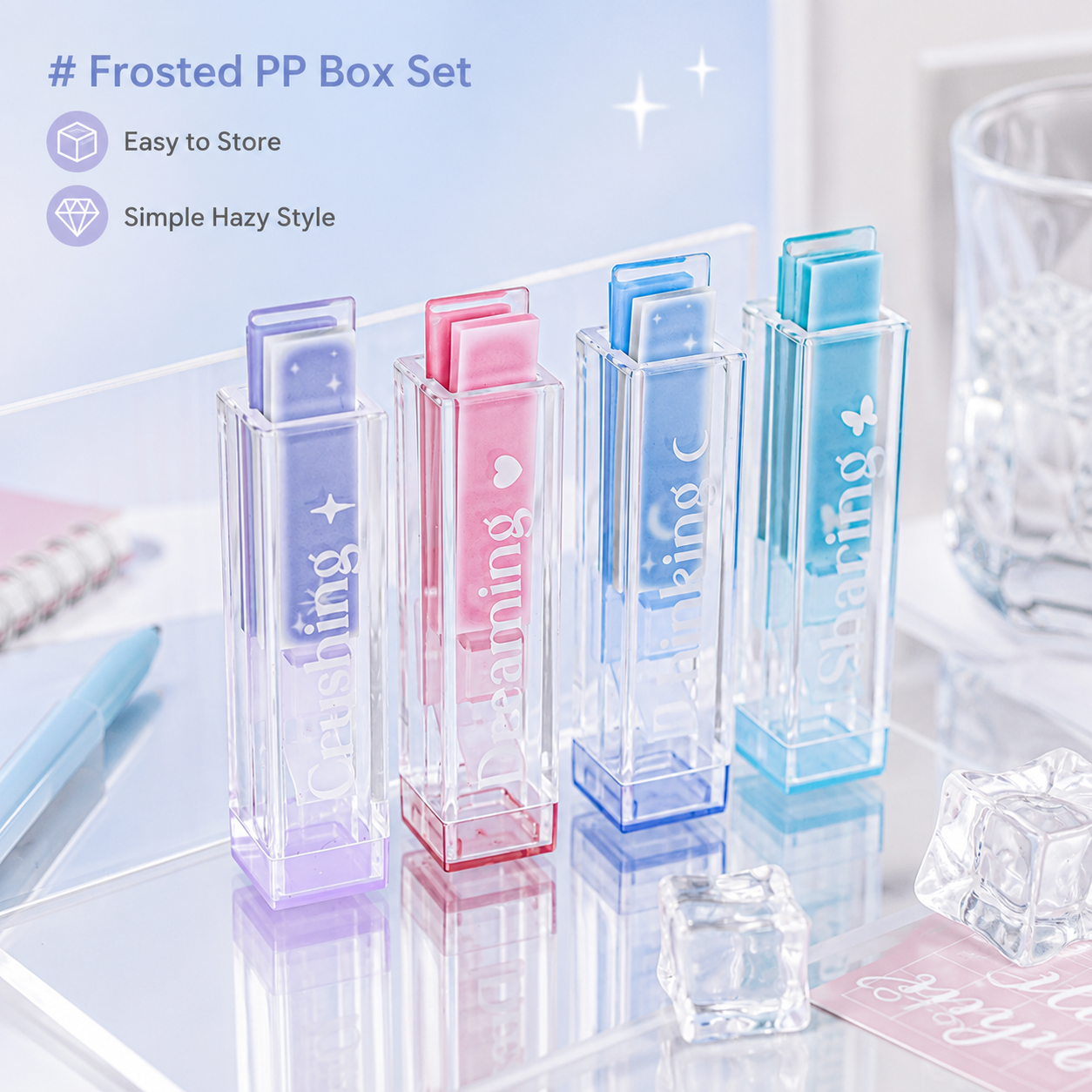ROSYPOSY Lip Gloss Style Translucent PET Index Tabs Set by ROSYPOSY - aesthetic stationery and journaling supplies at