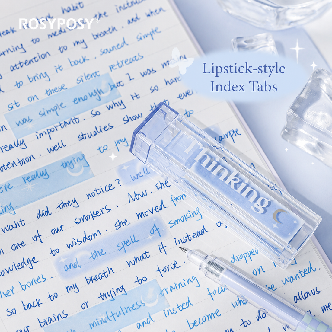 ROSYPOSY Lip Gloss Style Translucent PET Index Tabs Set by ROSYPOSY - aesthetic stationery and journaling supplies at