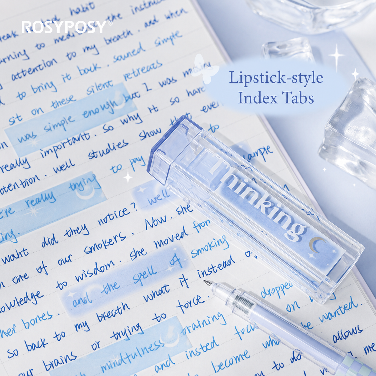 ROSYPOSY Lip Gloss Style Translucent PET Index Tabs Set by ROSYPOSY - aesthetic stationery and journaling supplies at