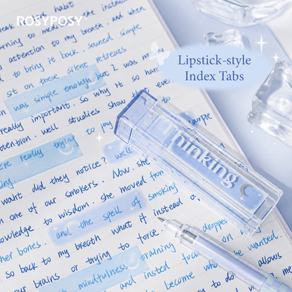 ROSYPOSY Lip Gloss Style Translucent PET Index Tabs Set by ROSYPOSY - aesthetic stationery and journaling supplies at
