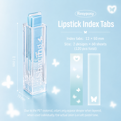 ROSYPOSY Lip Gloss Style Translucent PET Index Tabs Set by ROSYPOSY - aesthetic stationery and journaling supplies at