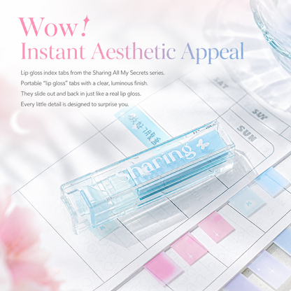 ROSYPOSY Lip Gloss Style Translucent PET Index Tabs Set