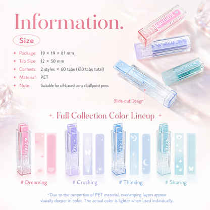 ROSYPOSY Lip Gloss Style Translucent PET Index Tabs Set