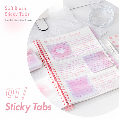 ROSYPOSY Aesthetic Pastel Sticky Note Set with PP Storage Box