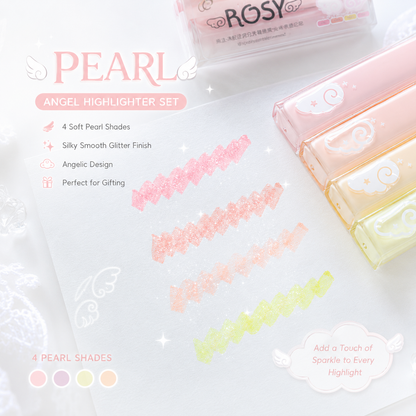 ROSYPOSY Angelic Shimmer Pastel Highlighter Set by ROSYPOSY - aesthetic stationery and journaling supplies at Lumiyear