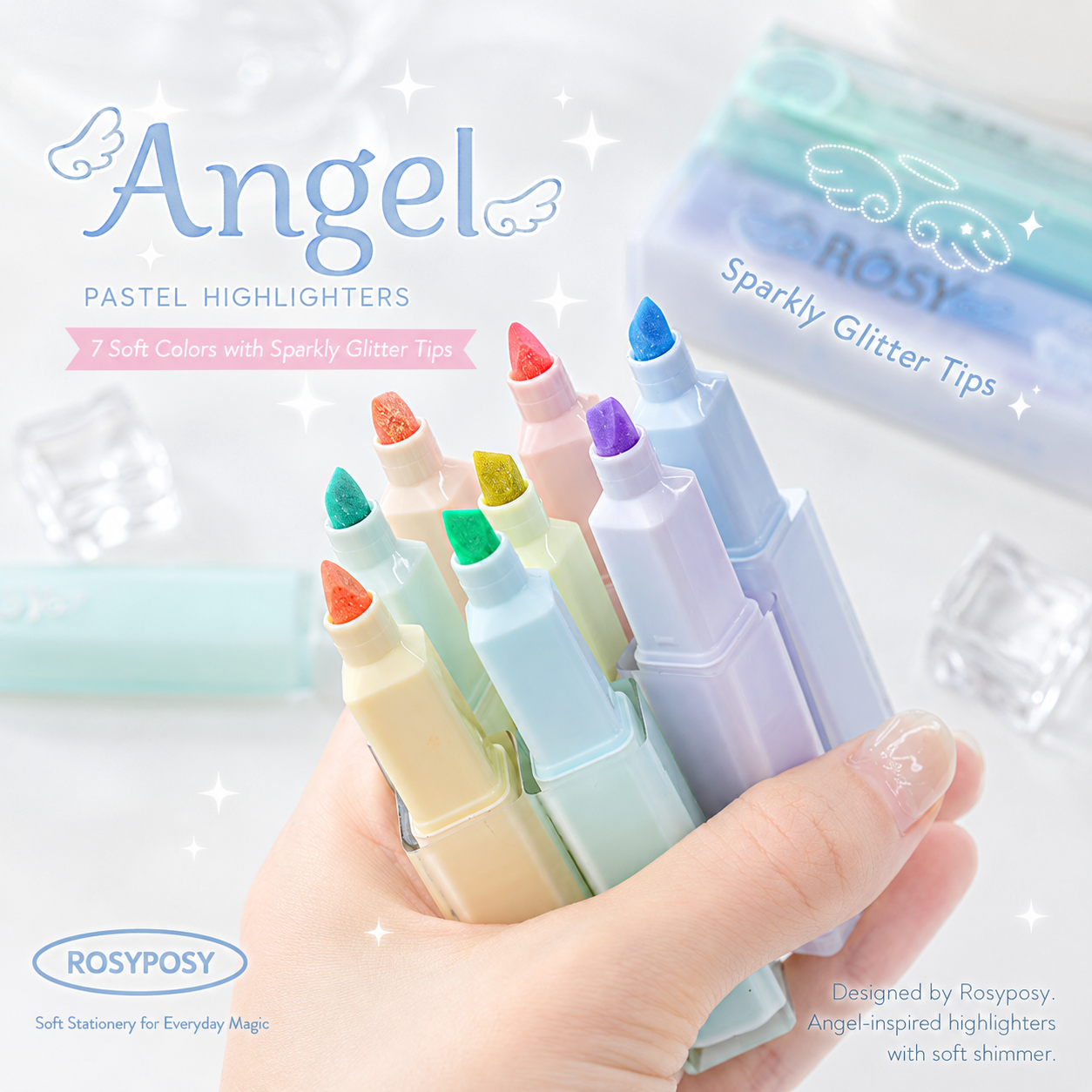 ROSYPOSY Angelic Shimmer Pastel Highlighter Set