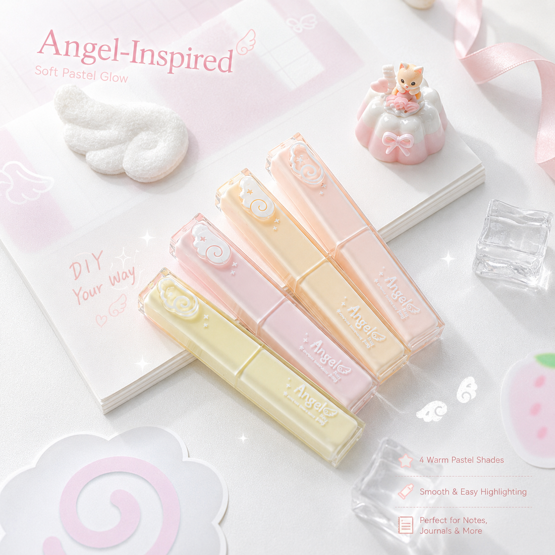 ROSYPOSY Angelic Shimmer Pastel Highlighter Set