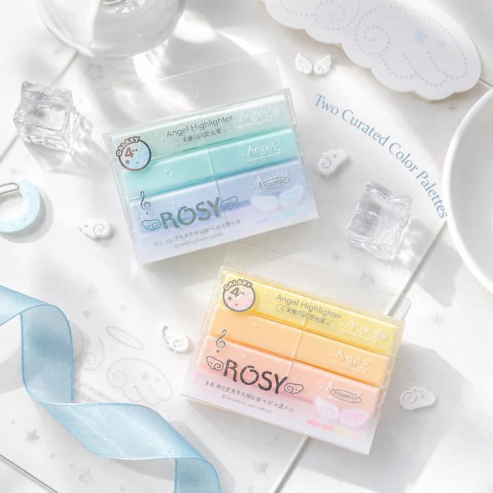 ROSYPOSY Angelic Shimmer Pastel Highlighter Set by ROSYPOSY - aesthetic stationery and journaling supplies at Lumiyear
