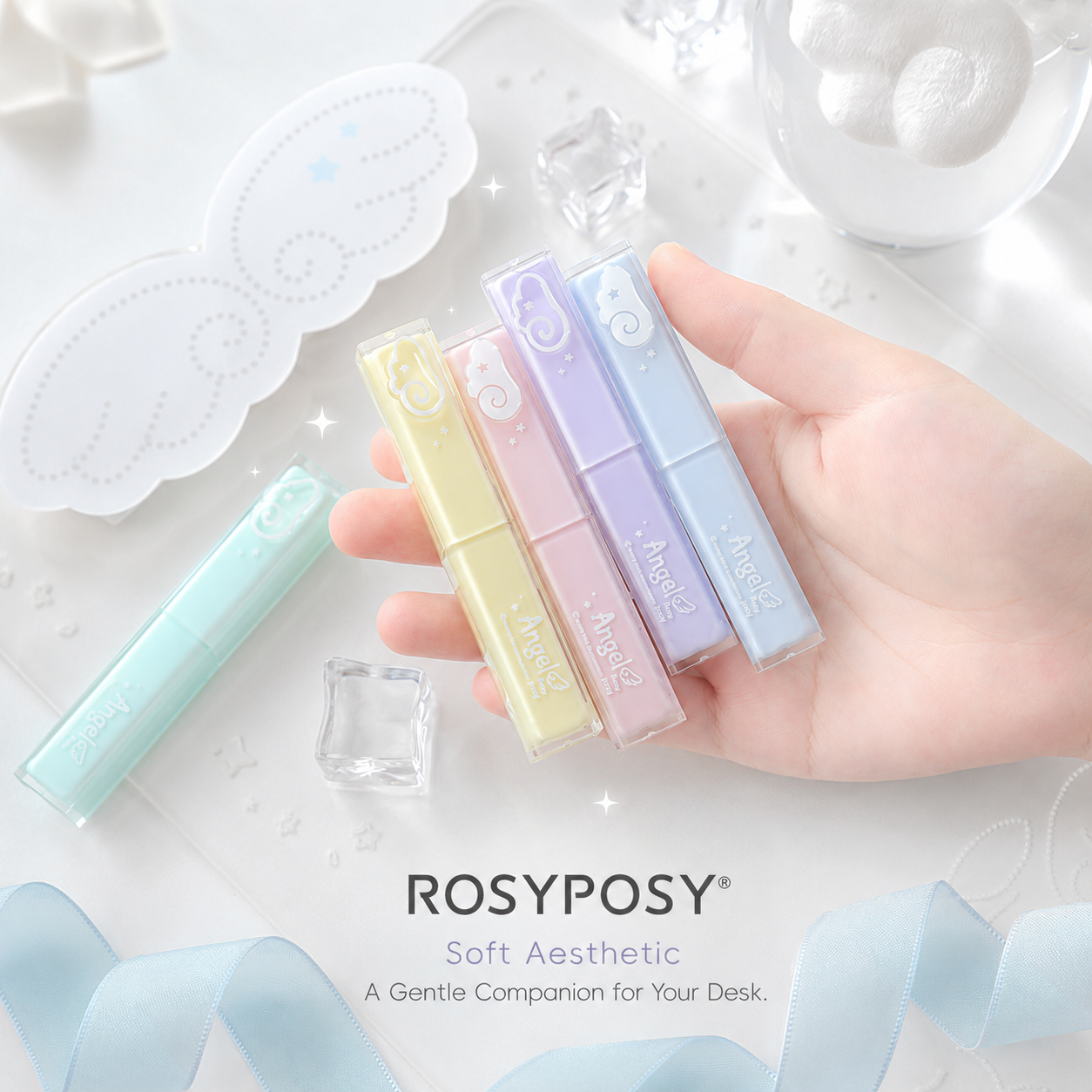 ROSYPOSY Angelic Shimmer Pastel Highlighter Set