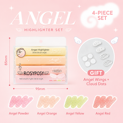ROSYPOSY Angelic Shimmer Pastel Highlighter Set by ROSYPOSY - aesthetic stationery and journaling supplies at Lumiyear