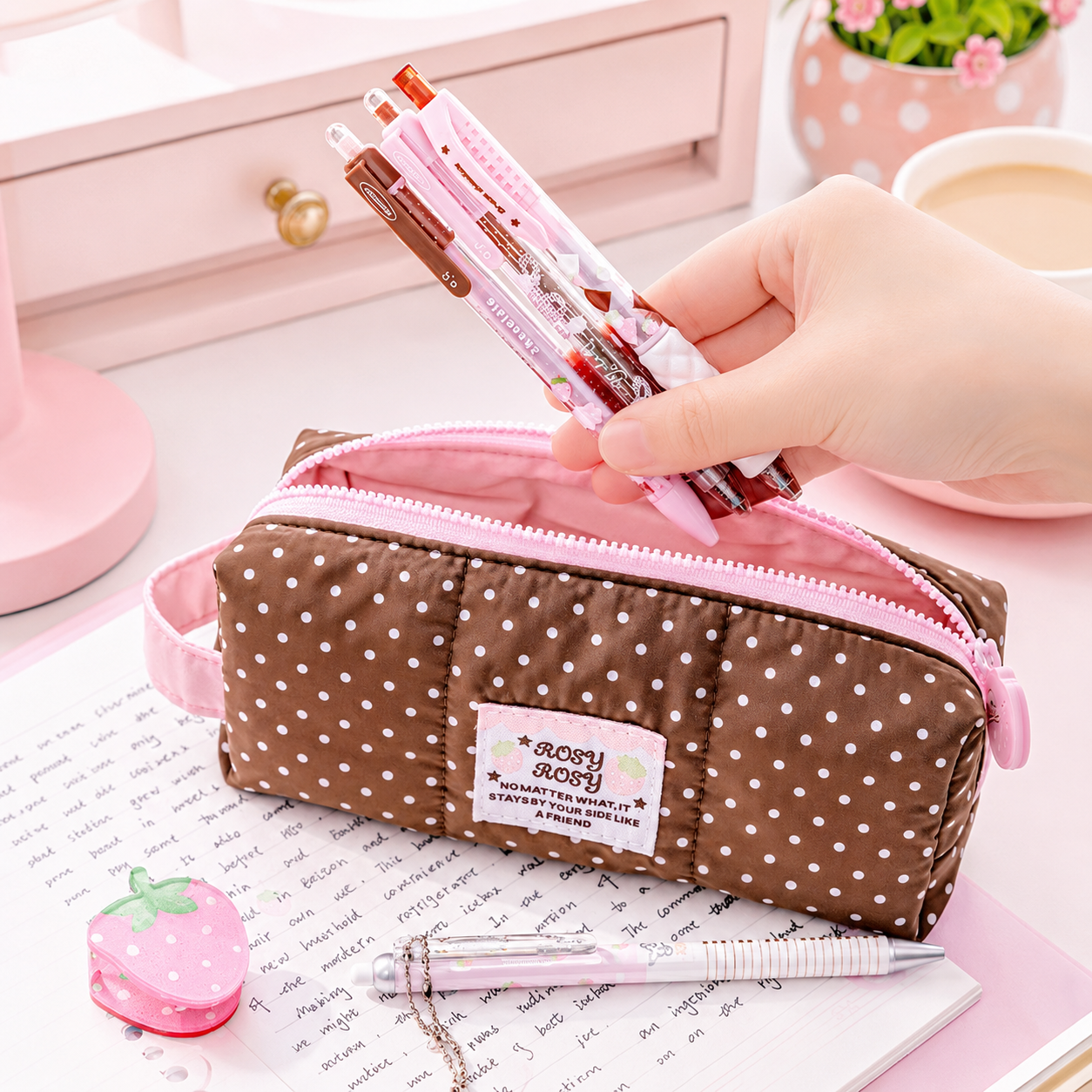 ROSYPOSY Strawberry Chocolate Melody Gel Pen Set