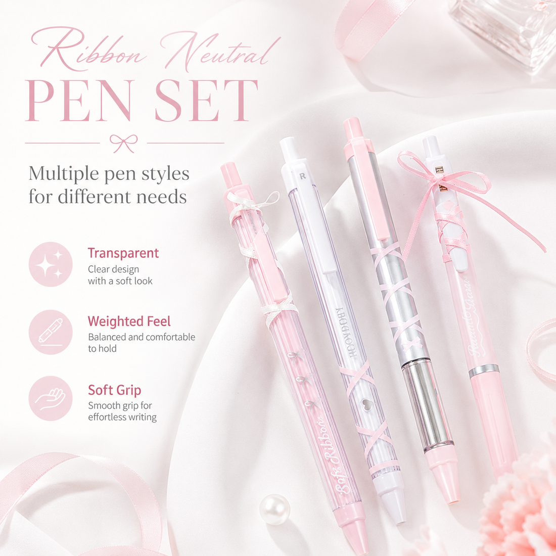 ROSYPOSY DIY Bow Ribbon Gel Pen Set