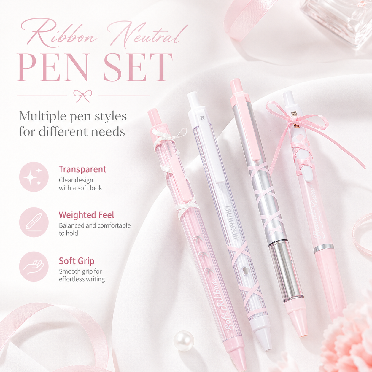 ROSYPOSY DIY Bow Ribbon Gel Pen Set