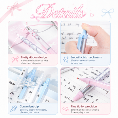ROSYPOSY DIY Bow Ribbon Gel Pen Set
