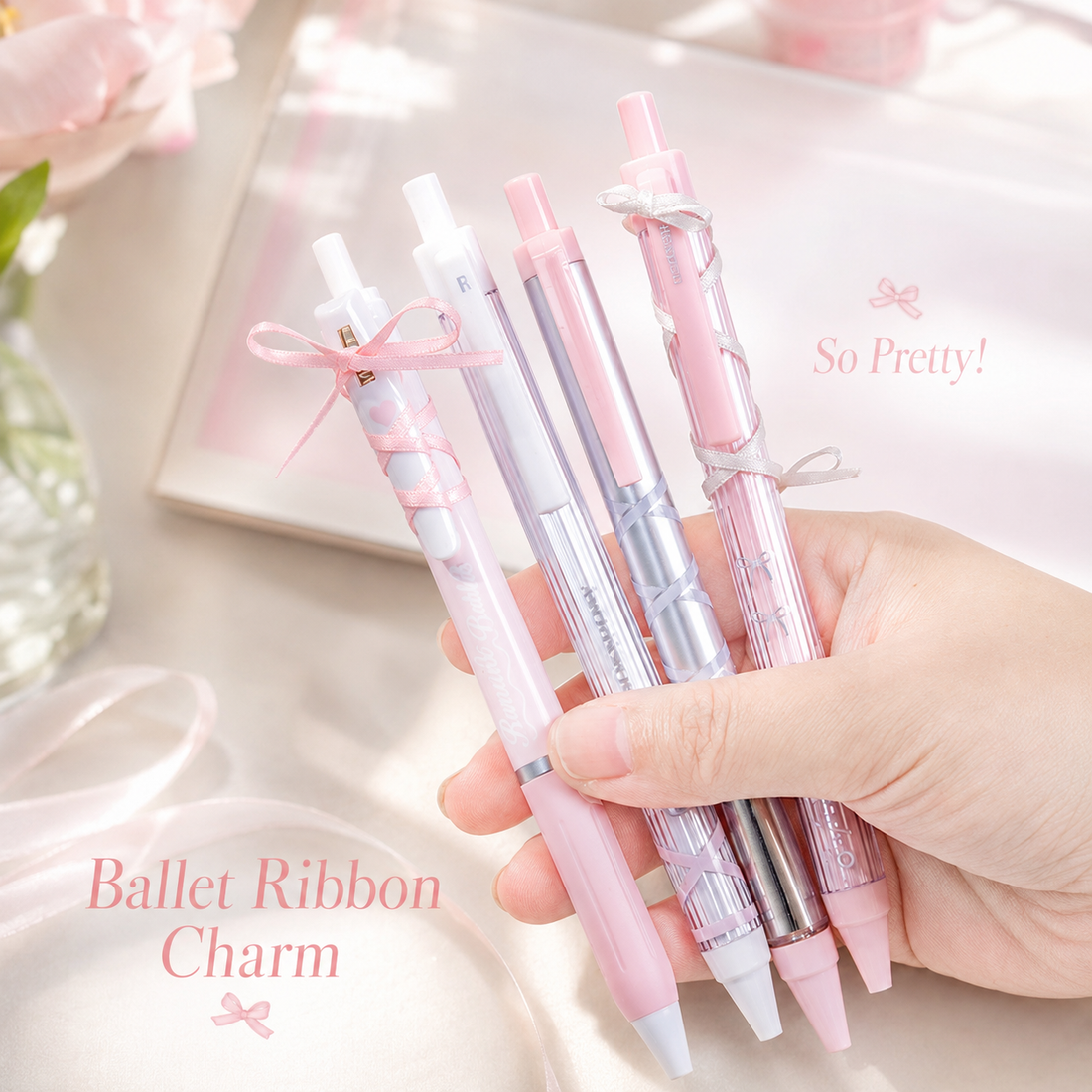 ROSYPOSY DIY Bow Ribbon Gel Pen Set