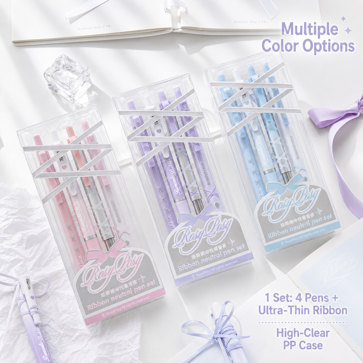 ROSYPOSY DIY Bow Ribbon Gel Pen Set