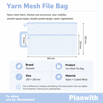 Planwith A4 Double Pocket Mesh File Bag