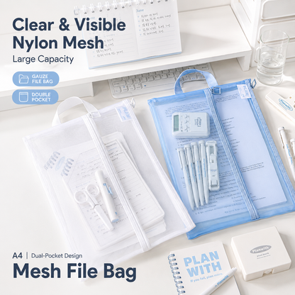 Planwith A4 Double Pocket Mesh File Bag