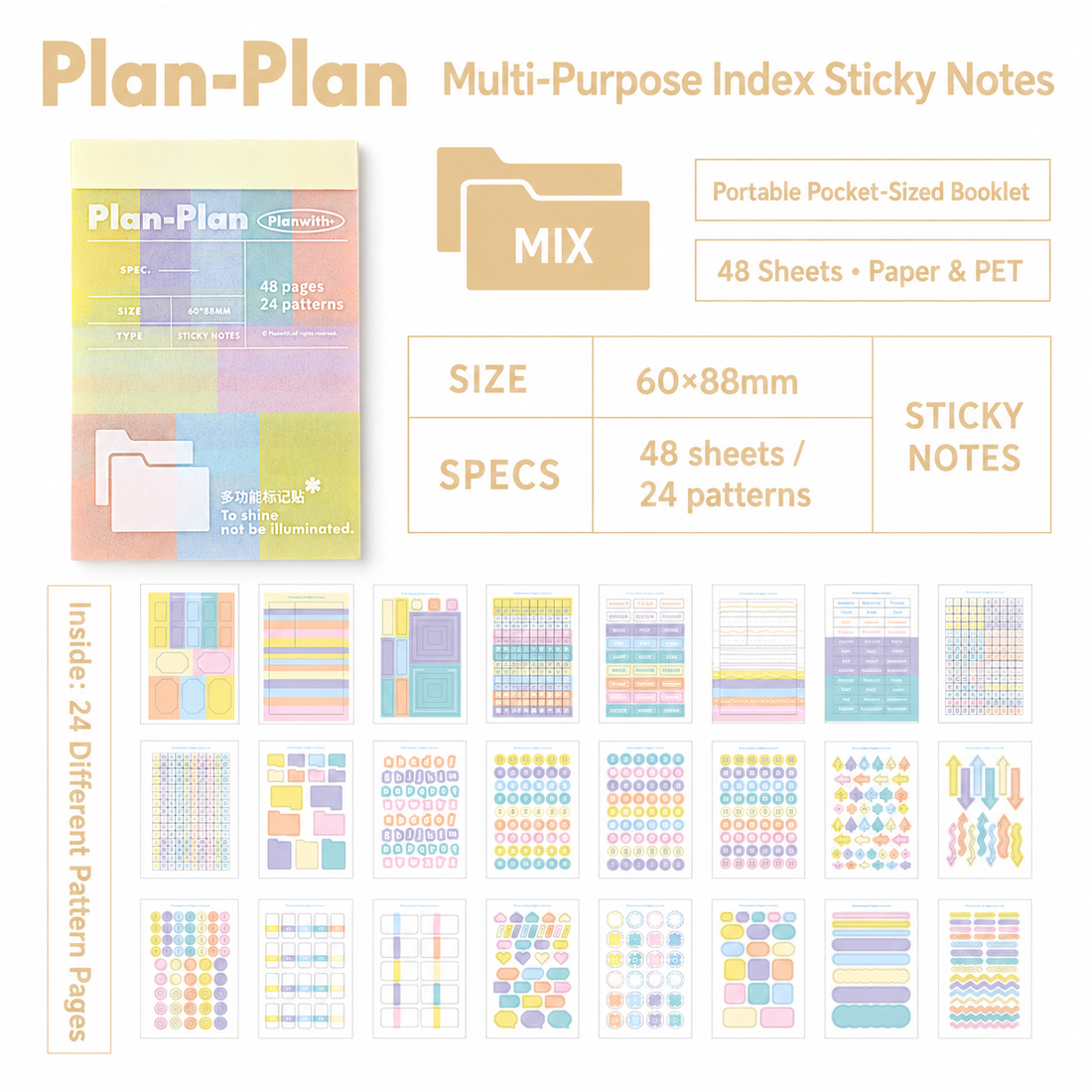 Planwith Multi-Functional Mark Sticky Note Book by Planwith - aesthetic stationery and journaling supplies at Lumiyear