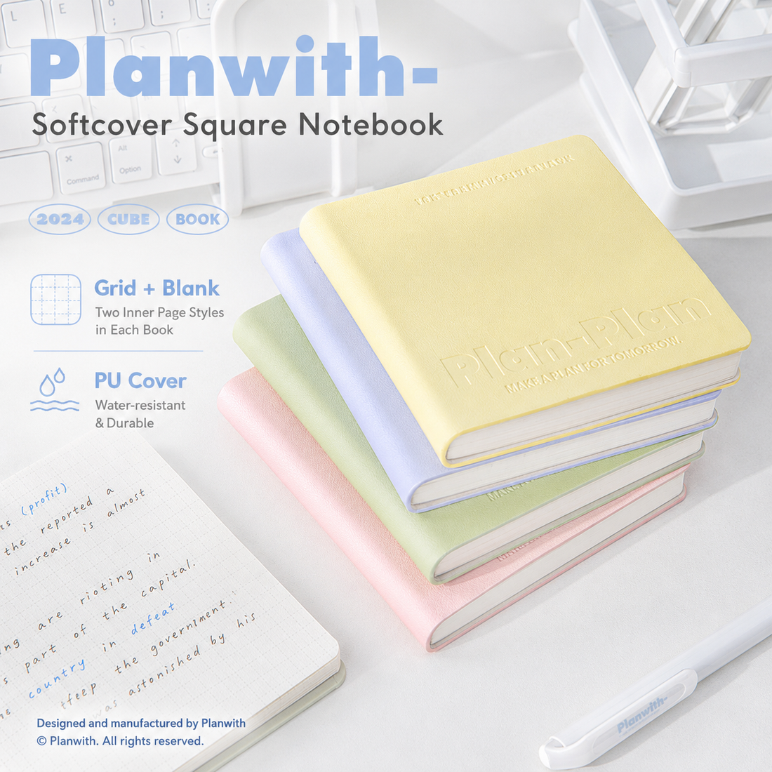 CUBE Series Softcover Square Notebook by Planwith - aesthetic stationery and journaling supplies at Lumiyear