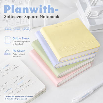 CUBE Series Softcover Square Notebook by Planwith - aesthetic stationery and journaling supplies at Lumiyear