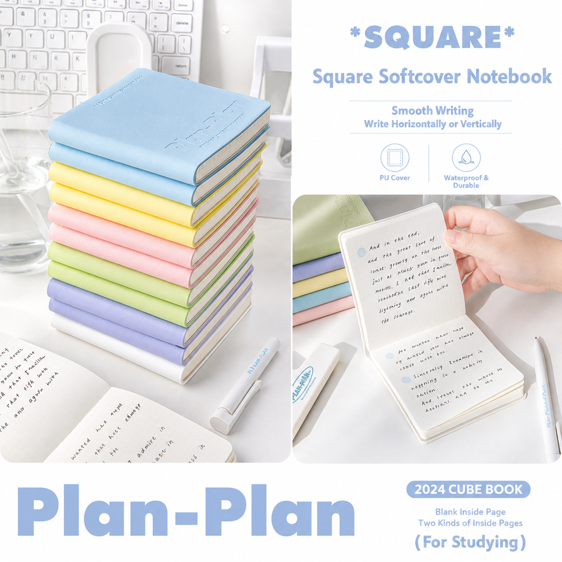 CUBE Series Softcover Square Notebook by Planwith - aesthetic stationery and journaling supplies at Lumiyear