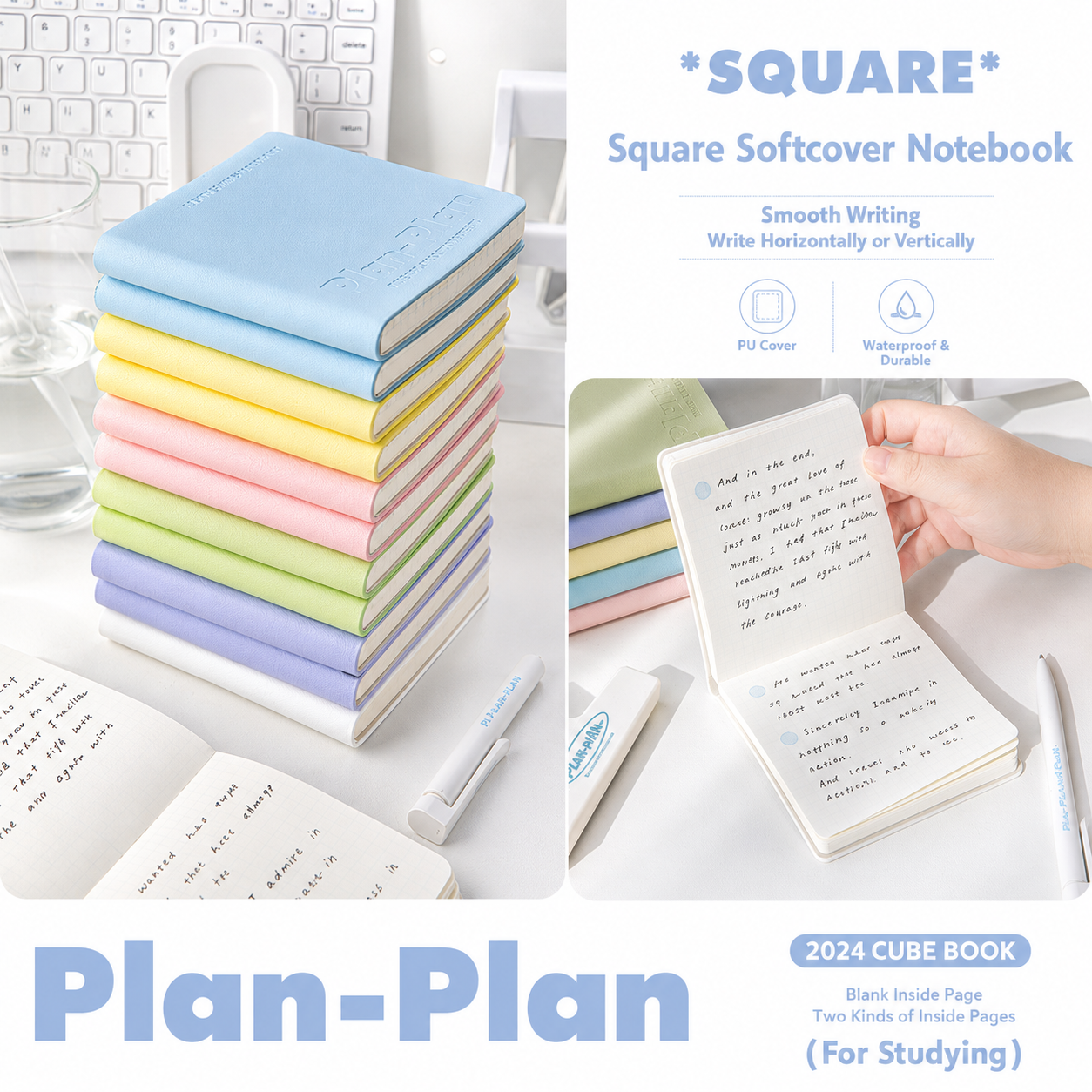 CUBE Series Softcover Square Notebook by Planwith - aesthetic stationery and journaling supplies at Lumiyear